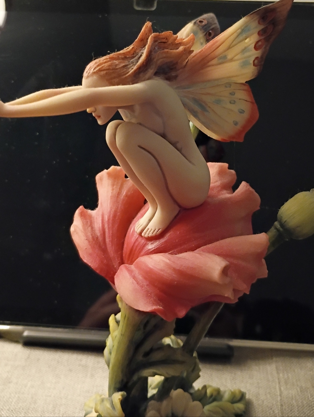 Fairy on Flower Home Art Sculpture - Picture 2 of 3